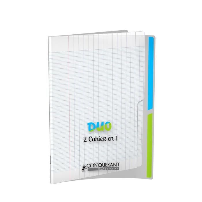 Cahier - CONQUERANT - 17x22cm - 90g - 96 pages - Grands carreaux Seyès