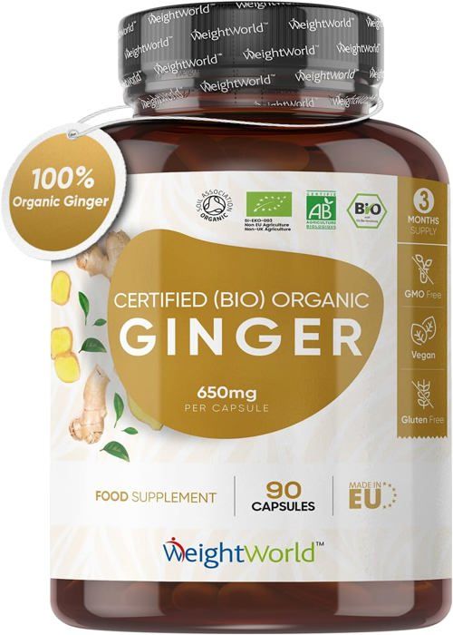 Ginger Organic 650 mg -  For Optimal Overall Well-being - 90 Capsule