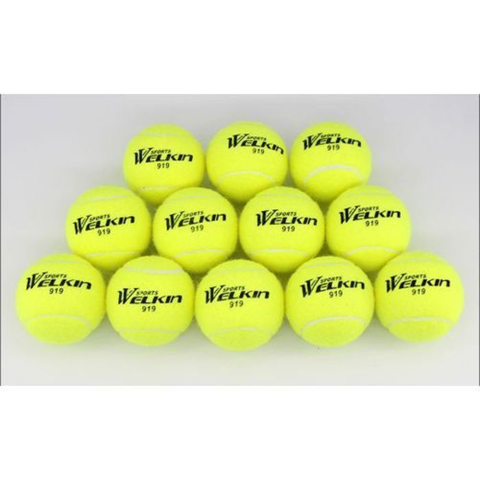 Balles de Tennis - Non spécifié - Lot de 12 - Couleur Jaune - Taille Standard - Multisport