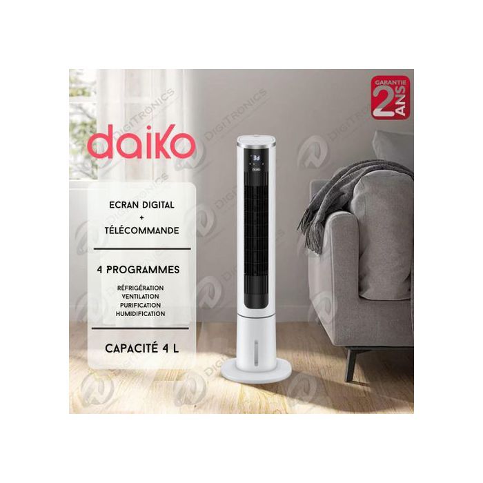 Ventilateur colonne - DAIKO - VACR-6502EK - 4-en-1 - Écran tactile - Réservoir 4L