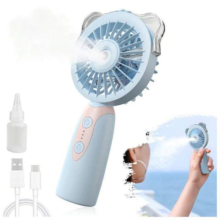 Ventilateur Portable à vaporisation d'air - GENERIC - Rose - Rechargeable USB - 3 vitesses - Design compact