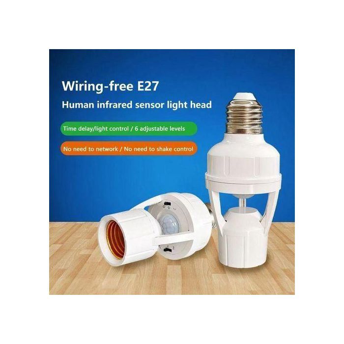 Douille de Lampe avec Capteur Infrarouge Intelligent – AC100-240V, 40W, Allumage Automatique, Détection de Mouvement