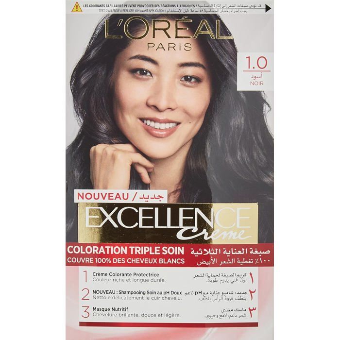 L'Oréal Paris Excellence - Crème Coloration Permanente Triple Soin 1 Noir