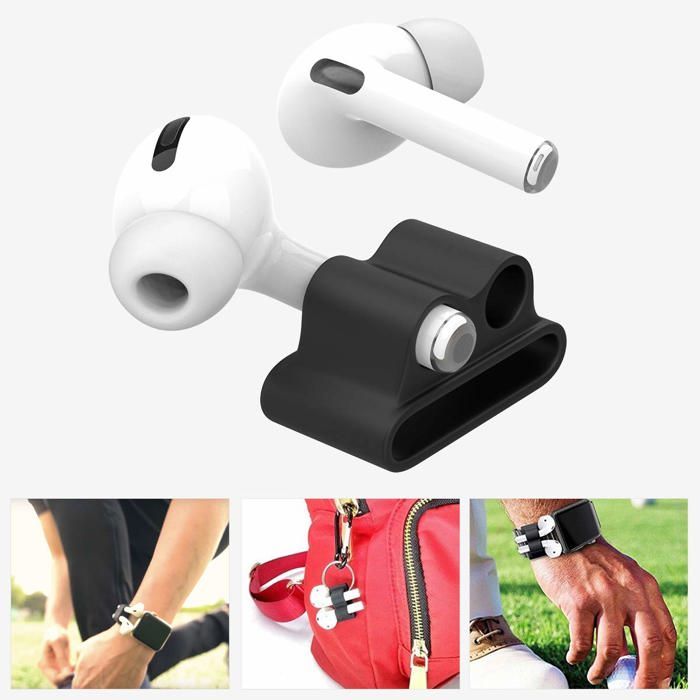 support pour écouteurs Anti-perte Silicone Bluetooth noir