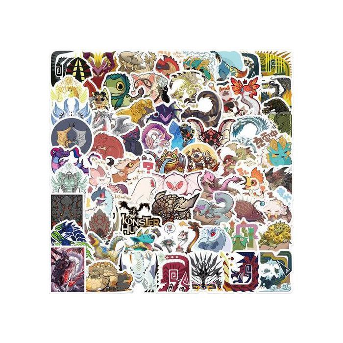 Stickers - Monster Hunter - 64pcs - Multicolore - Décoration murale - Waterproof