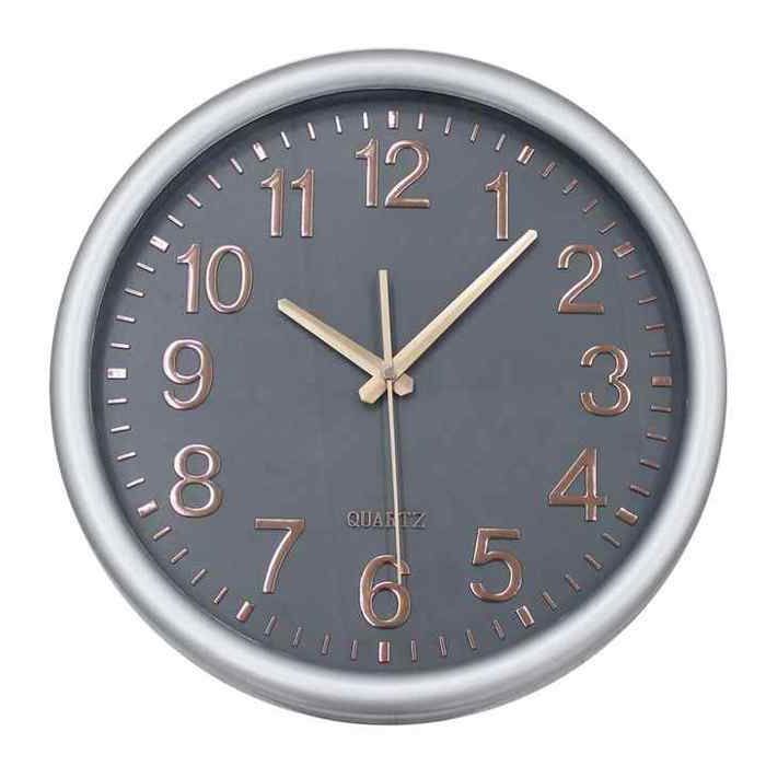 Horloge Murale Silencieuse - Home Deco Factory - Ø35 cm - Gris - Rond - Contemporain - Couleur Aléatoire