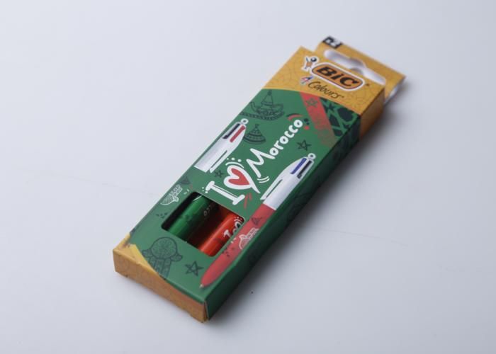 Pack 2 stylos bille BIC 4 couleurs "I Love Morocco"