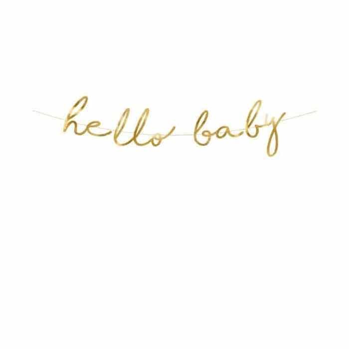 Bannière - Pimp My Day - Hello baby gold - Or - Carton - Baby shower