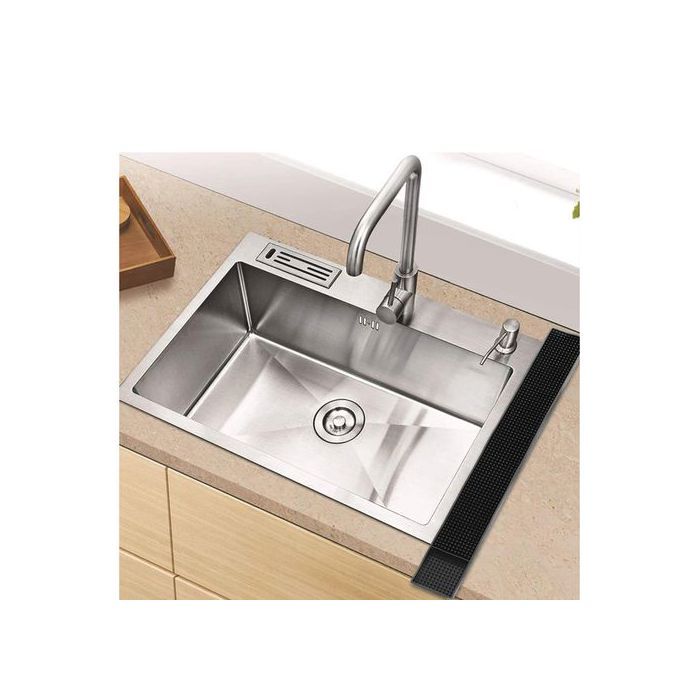 Évier de cuisine - SM - 60x45 cm - Acier inoxydable - Grande capacité - Facile à installer