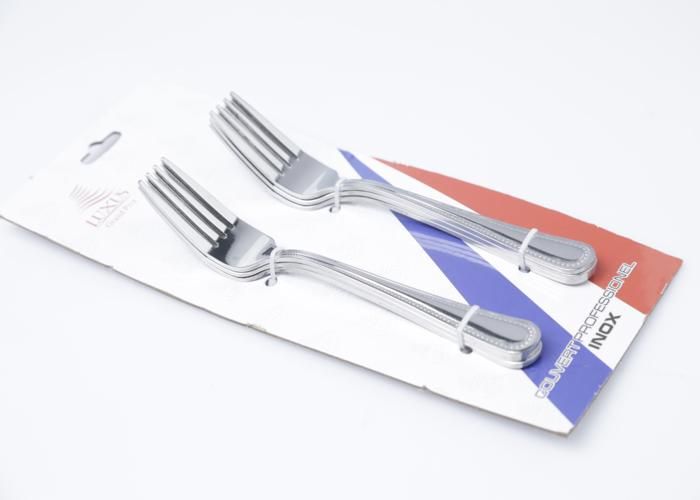 Fourchettes à Dessert - Perlée BO 12 - Inox - Set de 6 - Compatibles lave-vaisselle