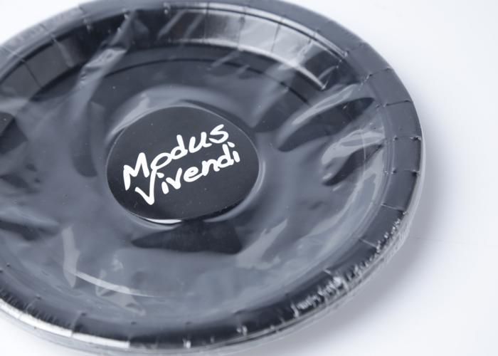 Assiettes en papier - Modus Vivendi - Lot de 10 - 23 cm - Couleur noire