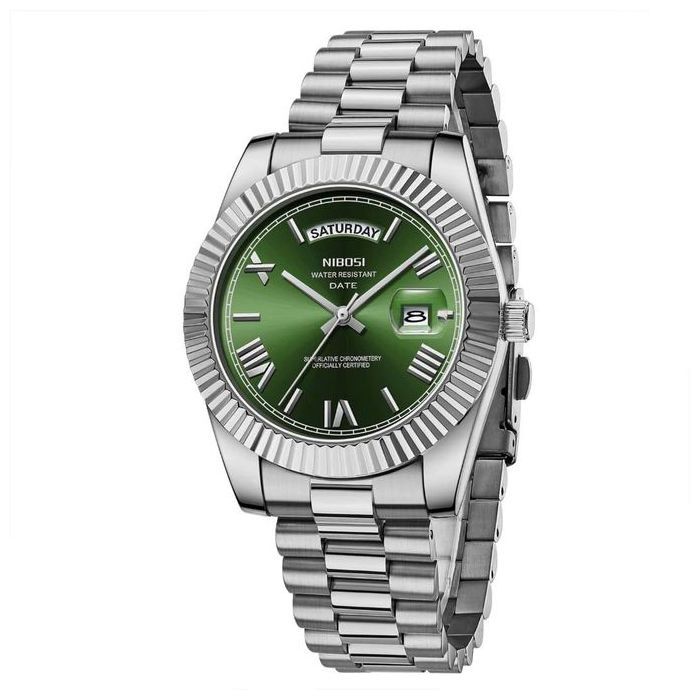 Montre classique - NIBOSI - Modèle homme - Acier inoxydable - Étanchéité 3 ATM - Quartz