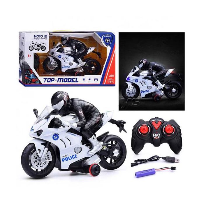 Moto Sport Police R/C 360°, Moto police télécommandé, jeu pour enfants