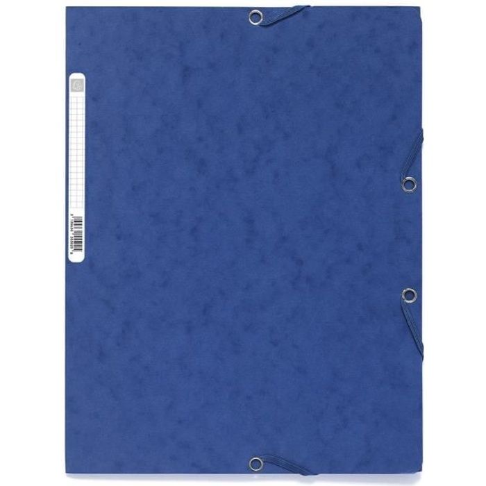 EXACOMPTA - Chemise à élastique - 3 rabats - 24 x 32 - Carte lustrée 390G - Bleu