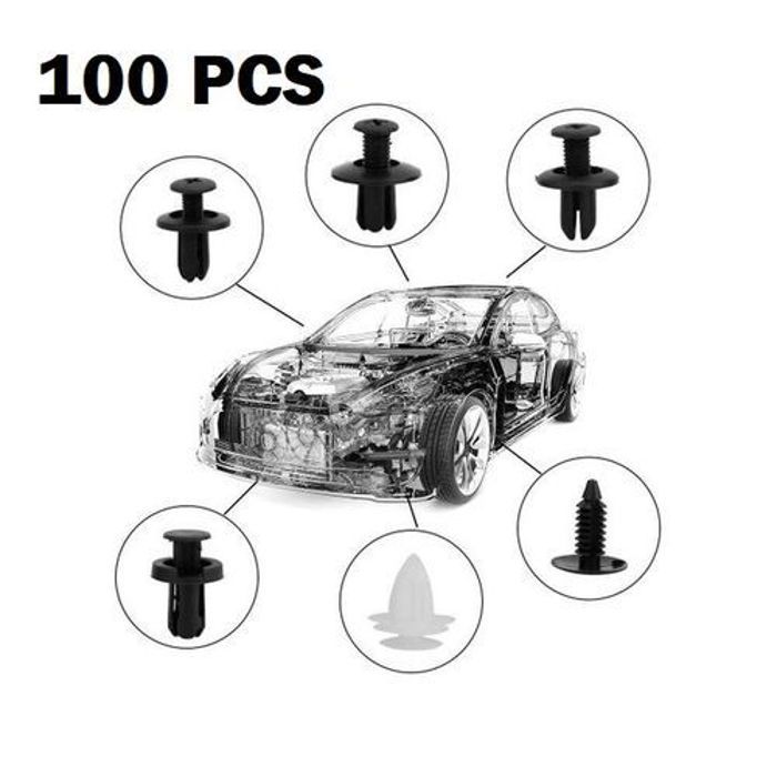 Kit de fixations de Panneau de Garniture 100Pcs Porte De Voiture, Attaches de Pare-Chocs