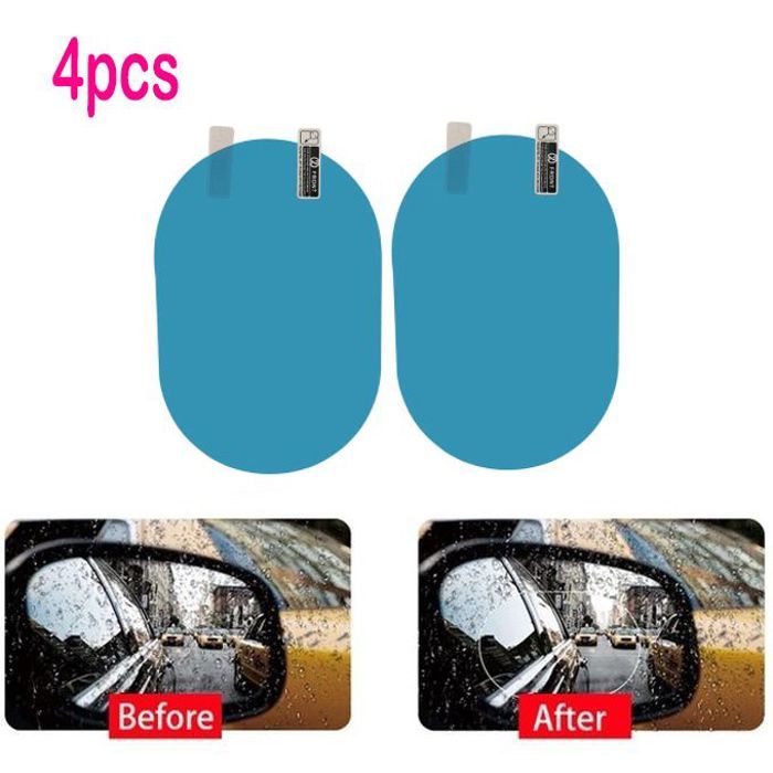 4 pièces film de protection imperméable pour rétroviseur de voiture, antibrouillard, imperméable, autocollants