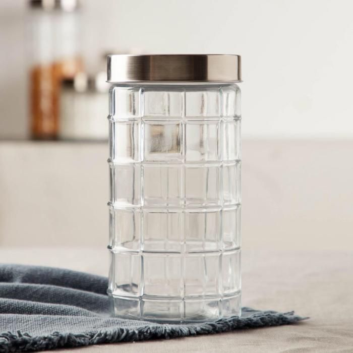 GRAND BOCAL EN VERRE 2L AVEC COUVERCLE INOXIDABLE