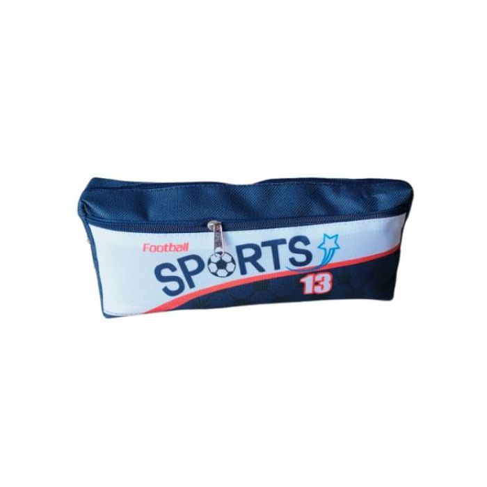 Trousse  à crayon à imprimé sports, pochette à stylos, Plumier scolaire Bleu
