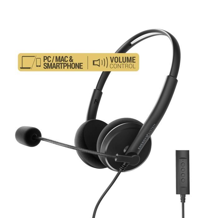 Energy Sistem Casque avec Microphone Headset Office 2+ Noir
