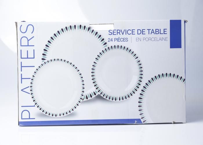 SERVICE DINNER PORCELAINE 24PCS /REBORD DECORE