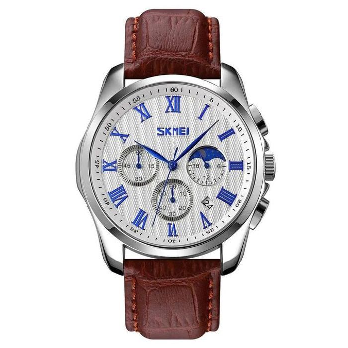 Montre à quartz décontractée phase de lune créative étanche chronomètre