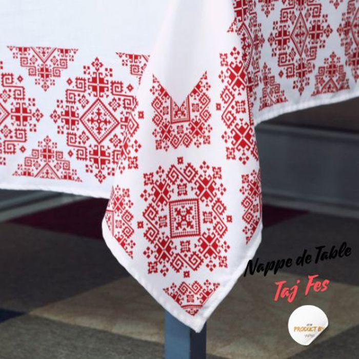Nappe de Table "Taj Fès" 140x200 cm - Rouge
