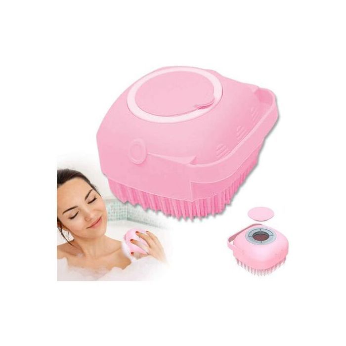 Brosse de Massage en Silicone pour le corps, lavage des cheveux, Bain et Shampoing 2en1