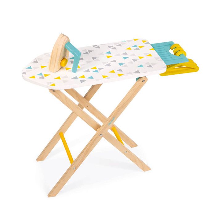 Table à Repasser - JANOD - Jouet d'Imitation en Bois - Hauteur Réglable - Accessoires Inclus