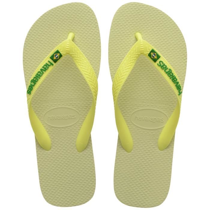 Tongs - HAVAIANAS - Brasil Logo - Vert lime - 41/42 - Caoutchouc 100%