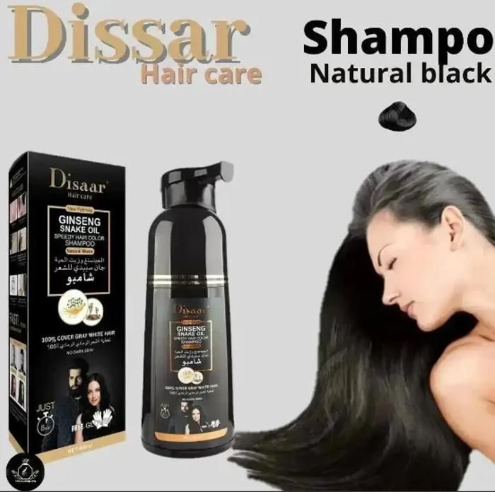 DISAAR Shampooing Colorant Noir Ultra-Rapide au Collagène et Huile d'Argan