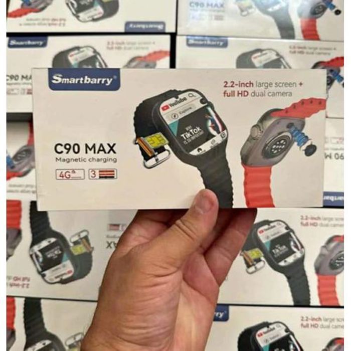 Montre intelligente - C90 Max - Honeycomb - Double caméra - Insertion de carte SIM - Noir