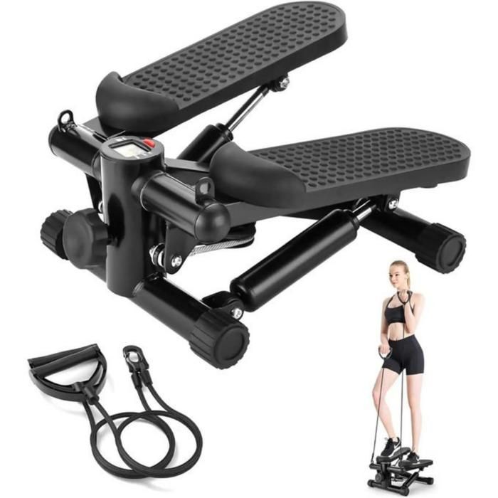 Wellcare Mini Stepper Exercise Machine avec écran et fitness,Appareil d'exercice avec bandes de résistance à usage domestique