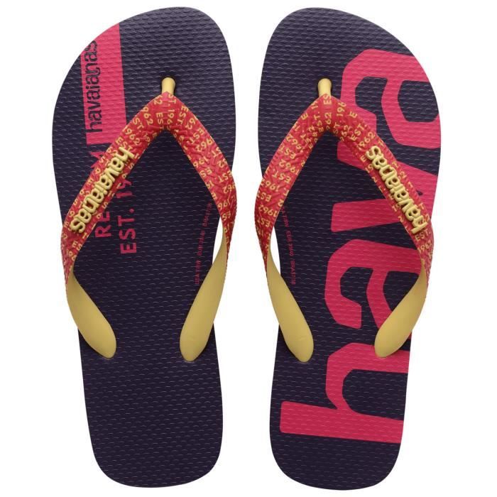 Tongs - HAVAIANAS - Top Logomania Mid Tech - Jaune citron - Confort durable - Lanières décorées