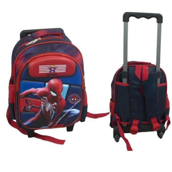 Sac à dos à roulettes en motif spiderman pour enfant