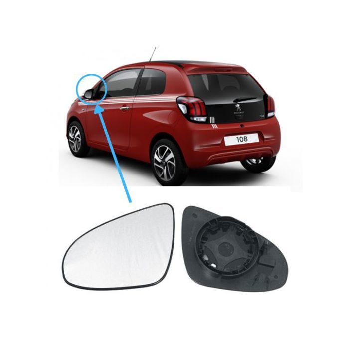 Verre Retroviseur Gauche Peugeot 108