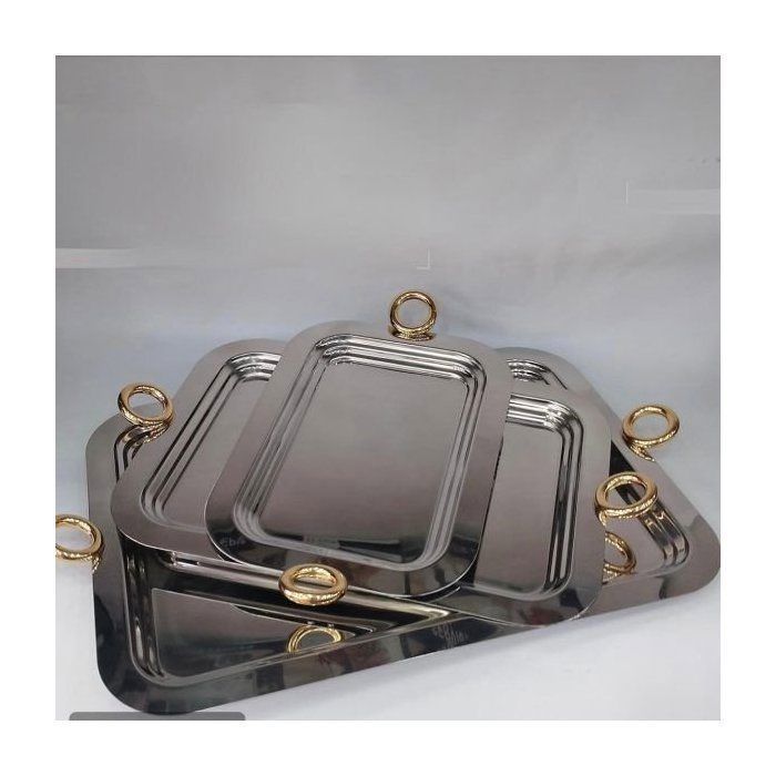 Plateau - AYA HOME - SEDEN - Inox - Argenté - 39x28 cm