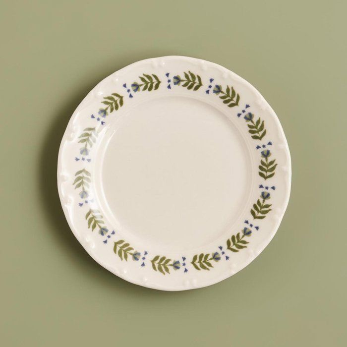 Assiette à gâteau - Alessa - 20 cm - Porcelaine - Bleu-Vert - Compatible lave-vaisselle