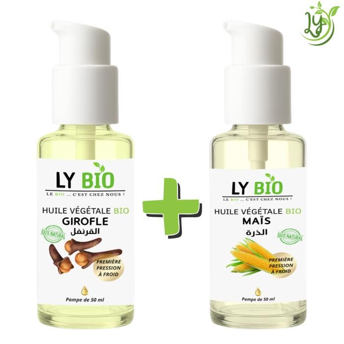 Pack Huile - LYBIO - Girofle et Maïs - 50ml - Soin Nourrissant - Mixte