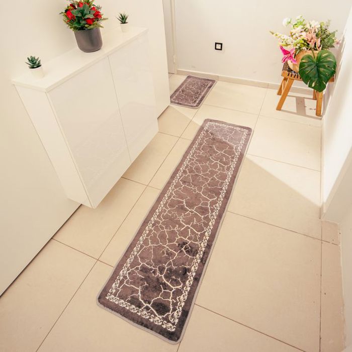Galaxy tapis 2 pièce cuisine  et  couloir Gris
