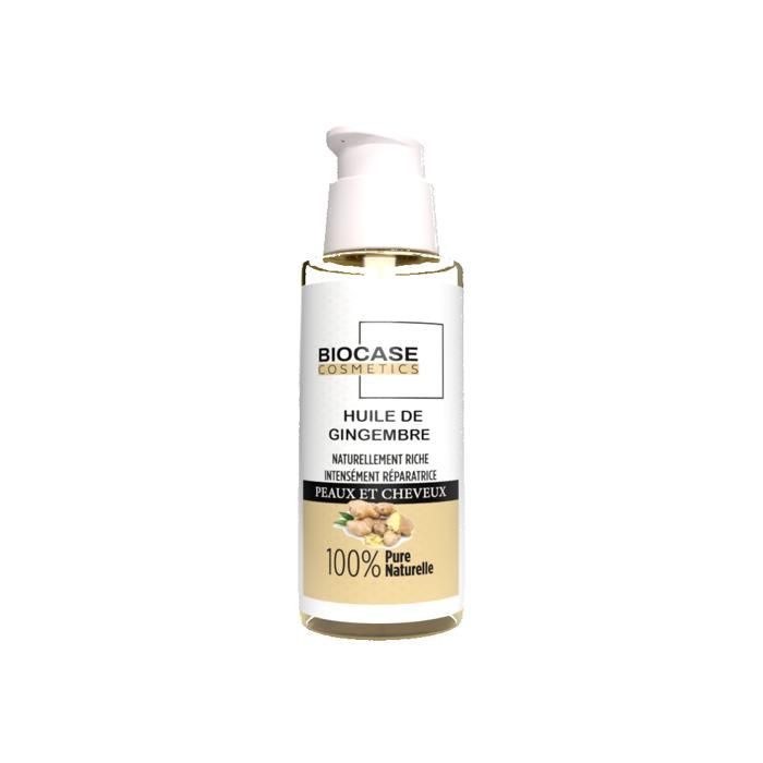 Huile Végétale - Gingembre - 30Ml - Hydratant - Cheveux Abîmés - Biocase Cosmetics