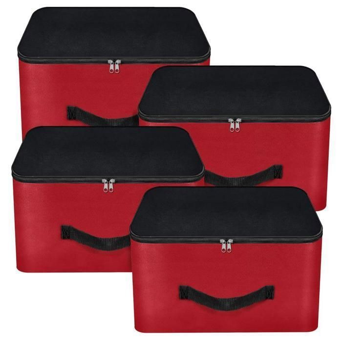 Sacs de rangement - Non spécifié - Lot de 4 - Nylon résistant à l'humidité - 38,1 x 25,4 x 35,5 cm - Rouge