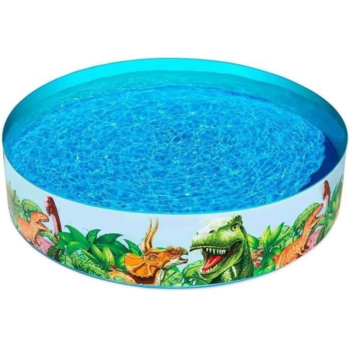 Piscine pour enfants - Bestway - Fill-N-Fun Dinosaur - 183 x 38 cm - Vinyle - Bleu