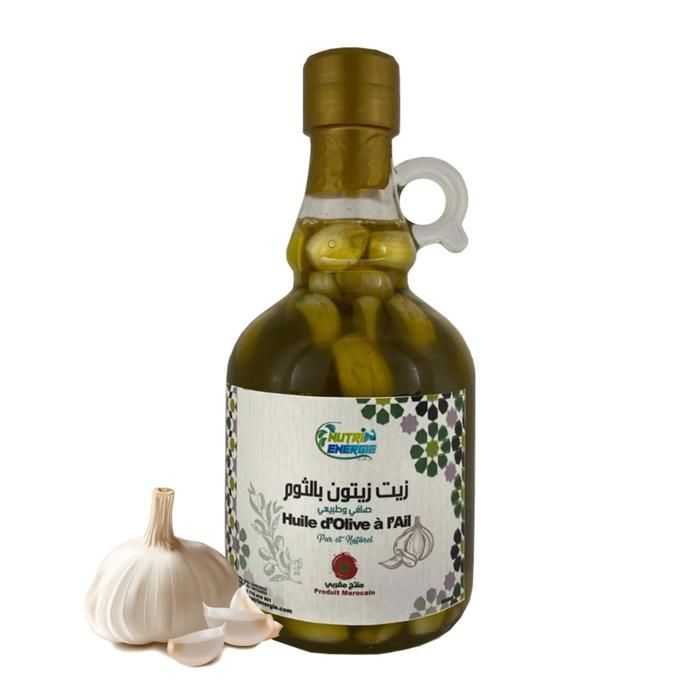Huile d'olive à l'Ail 100 % Pure et Naturelle
