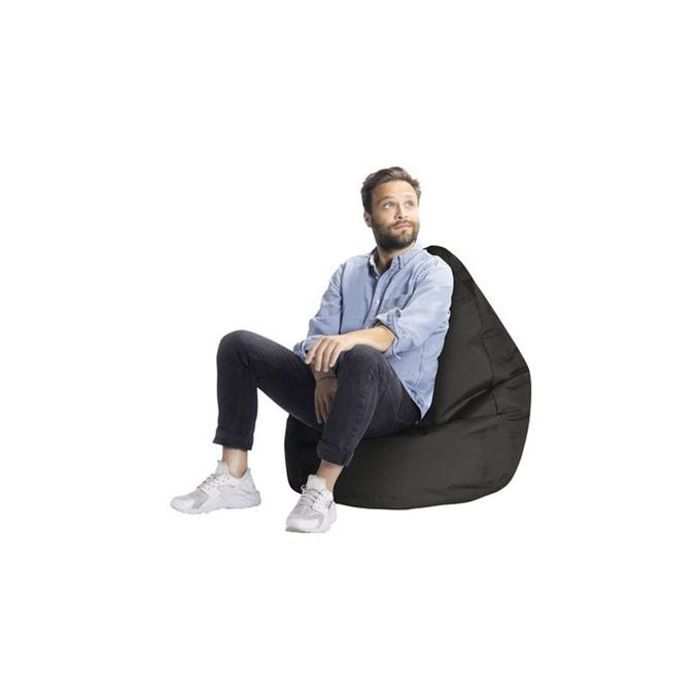 Pouf Bean Bag - STPS - Ronde - Imperméable - Noir - 1 place