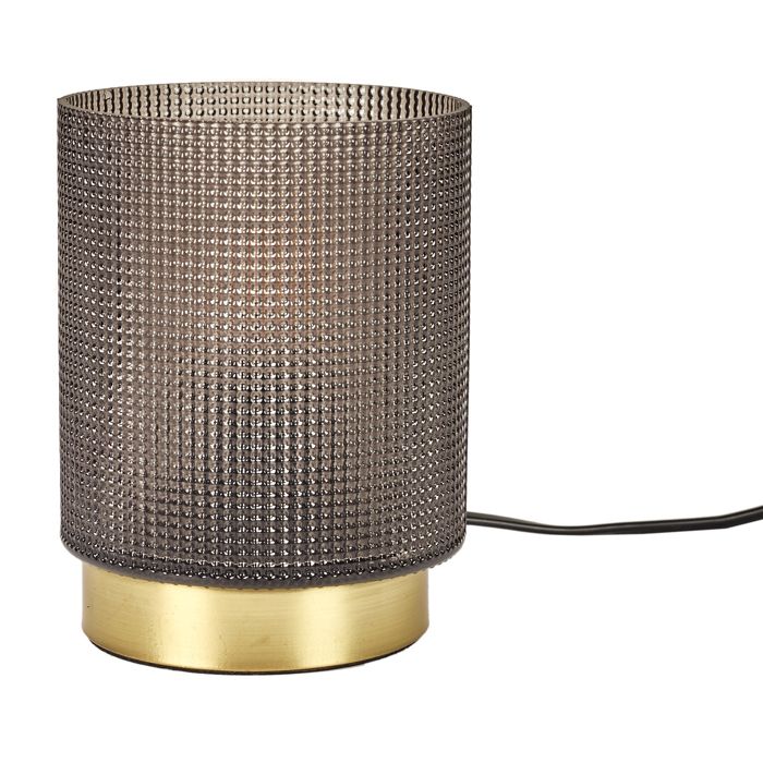 Lampe à poser - HOME DECO FACTRY - Verre embossé noir - Style contemporain - 1 ampoule - Intérieur