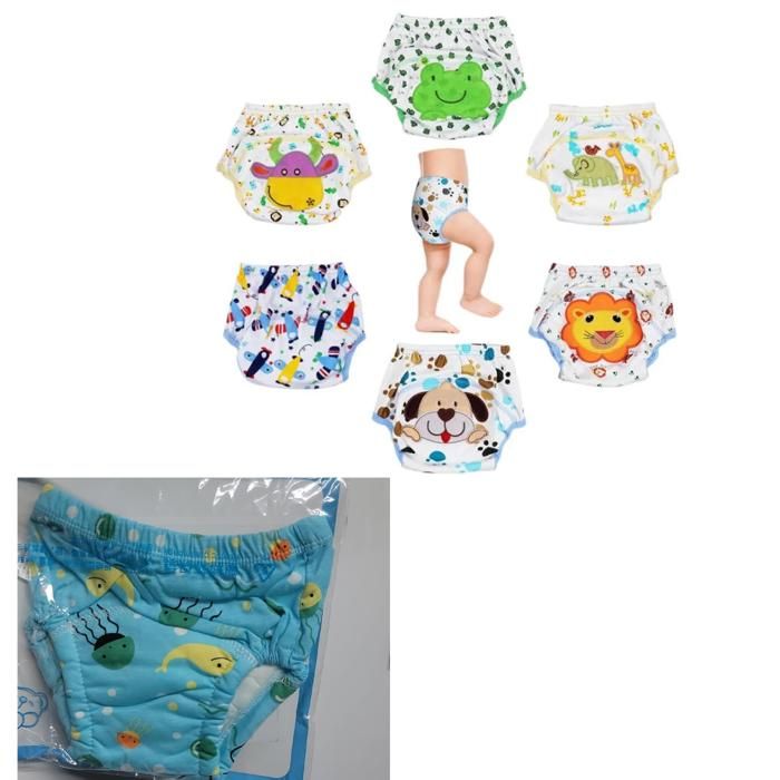 Couche-culotte - Non spécifié - Pantalon de formation - Réutilisable - Antifuite - Confort optimal (Couleur aléatoire)