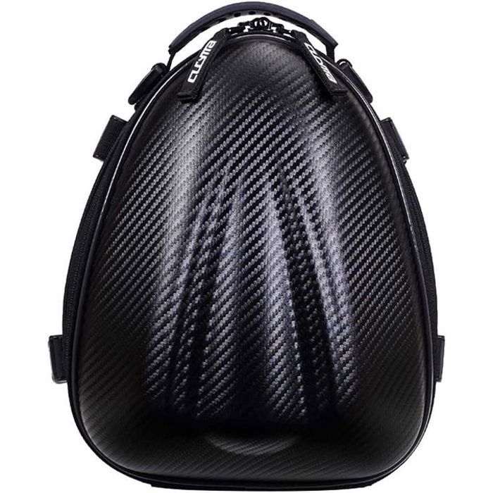 Sac de selle de moto - General - Multifonctionnel 3 en 1 - Étanche - Fibre de carbone - Noir