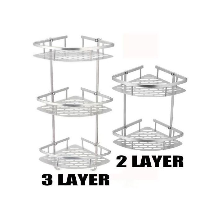 Étagère d'angle - Argenté - Support T1 - Métal - Pratique - Design moderne