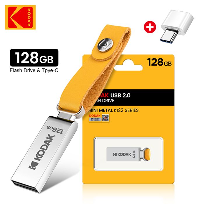 KODAK-Clé USB 2.0  K122 - 128 Go + adaptateur TYPE-C