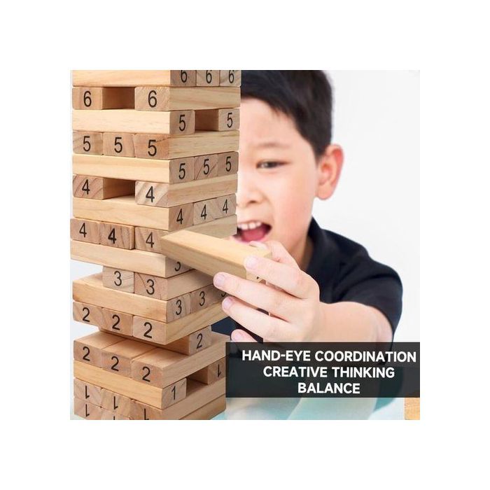 jeu de sol empilable en blocs de bois pour adultes et enfants